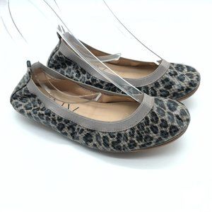 YNY Yosi New York Womens Lexington Ballet Flats Leopard Print Slip On Brown 6